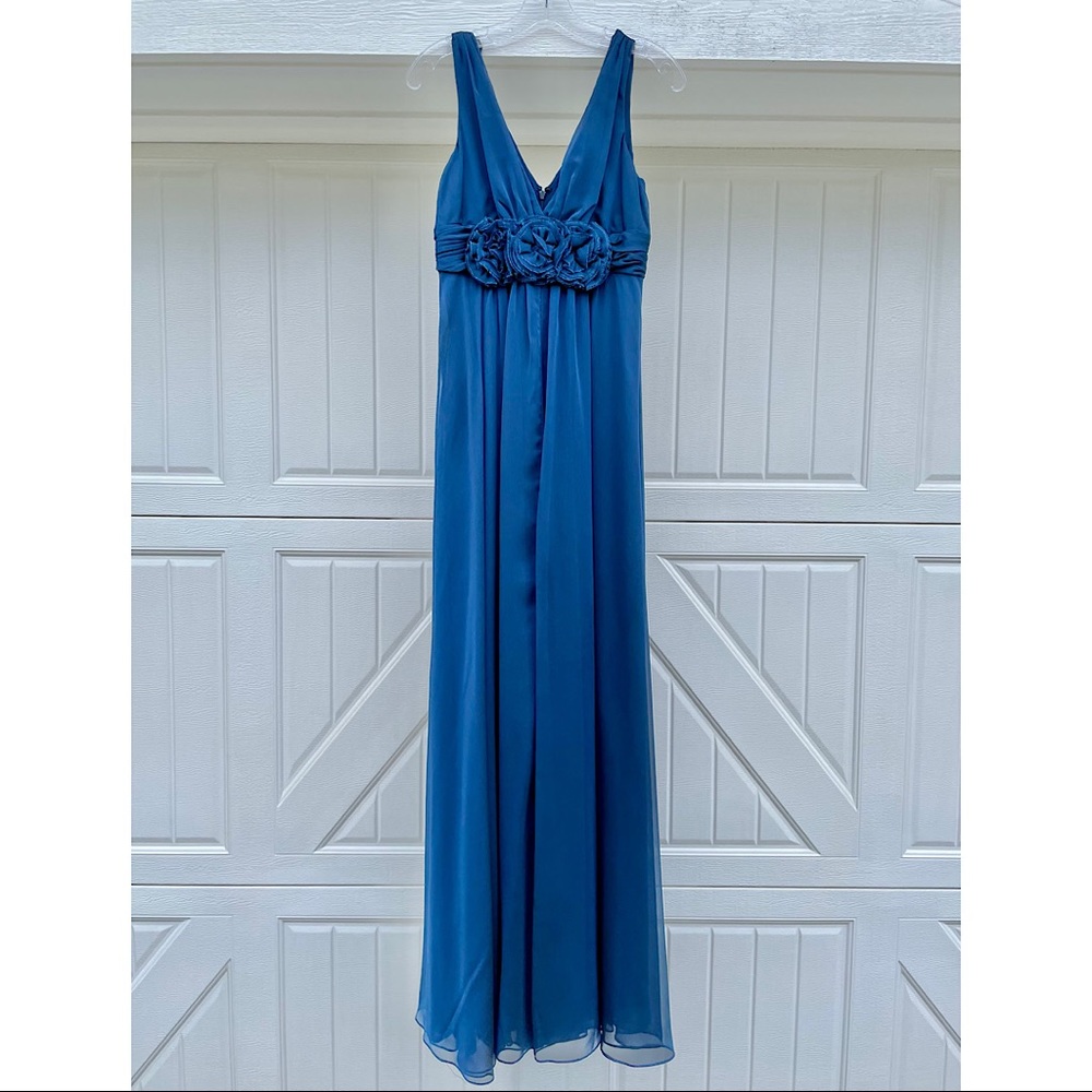 Adrianna Papell Blue Chiffon Formal Gown, Size 6, Bridesmaid Evening Dress